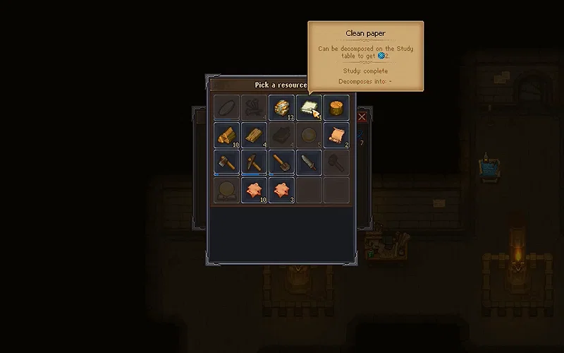 How to Get Science Points in Graveyard Keeper? 4 Using Clean Paper at the Church Workbench in Graveyard Keeper.