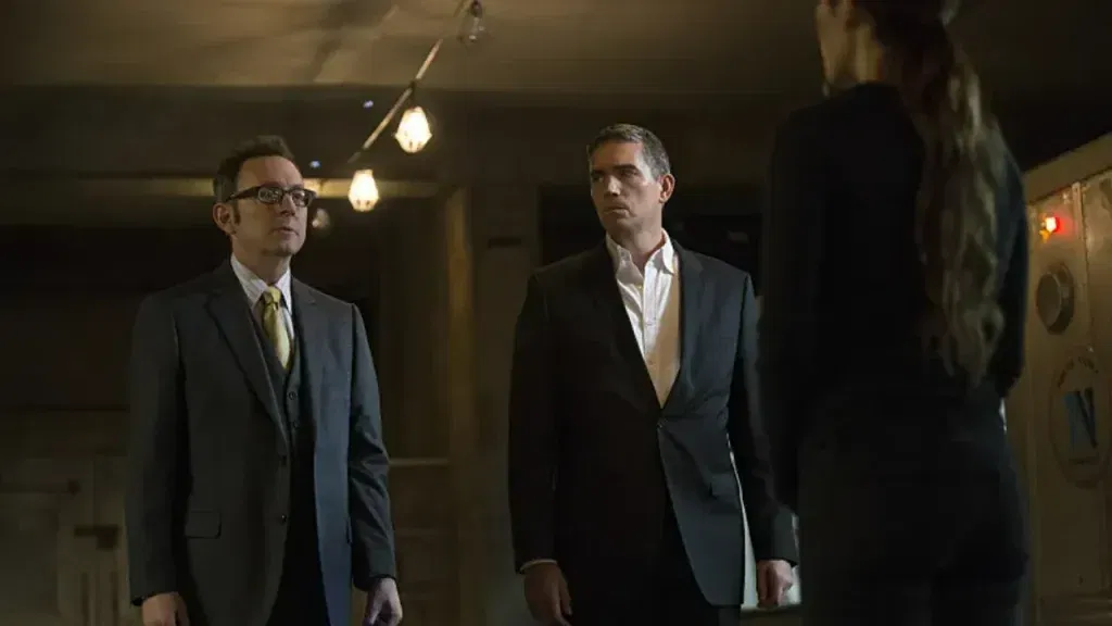 Michael Emmerson and Jim Caviezel in Person of Interest