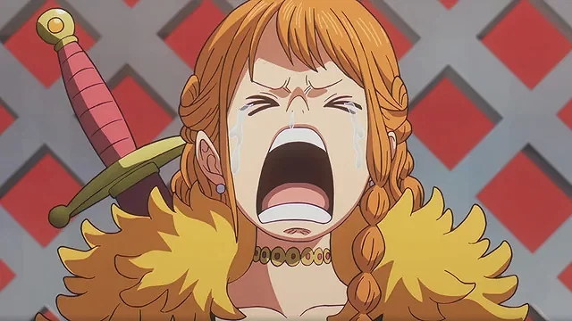 Elbaf's Chaos Escalates With Confusion and Comedy 13 Nami crying in One Piece Episode 1157.