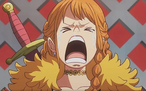 Elbaf's Chaos Escalates With Confusion and Comedy 5 Nami crying in One Piece Episode 1157.