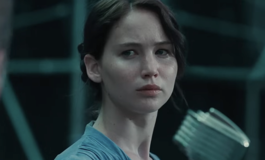 Jennifer Lawrence in a blue dress