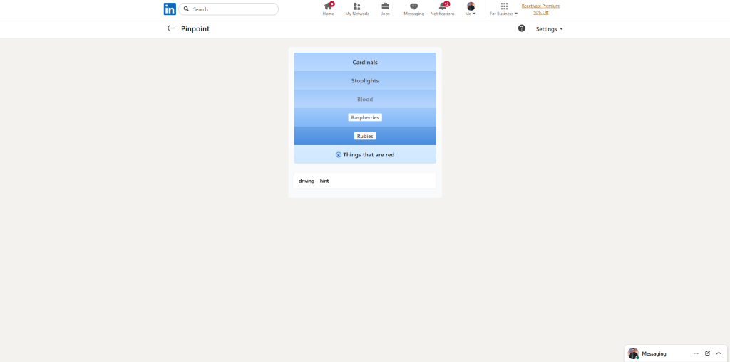 A screenshot of the daily LinkedIn Games.