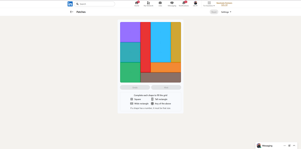 A screenshot of the daily LinkedIn Games.