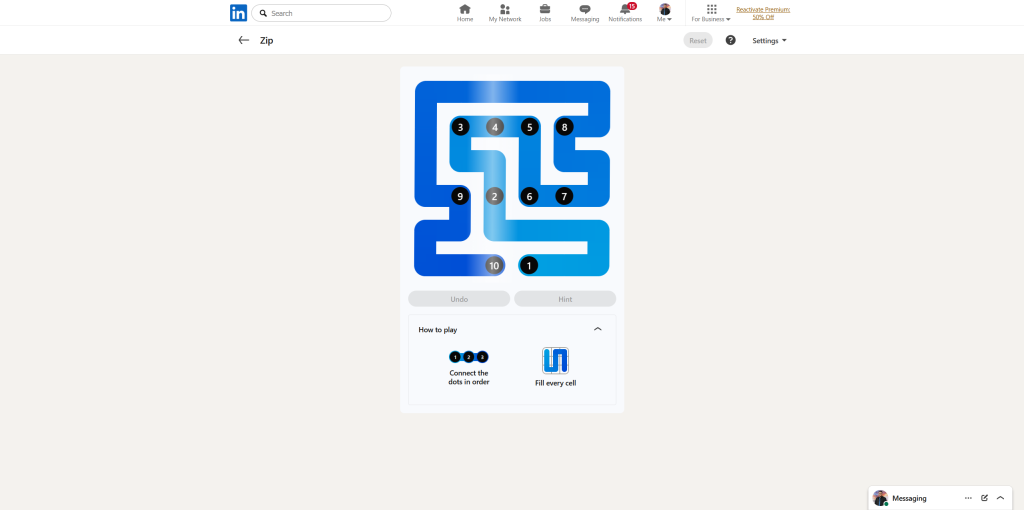 A screenshot of the daily LinkedIn Games.