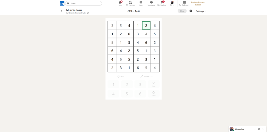 A screenshot of the daily LinkedIn Games.