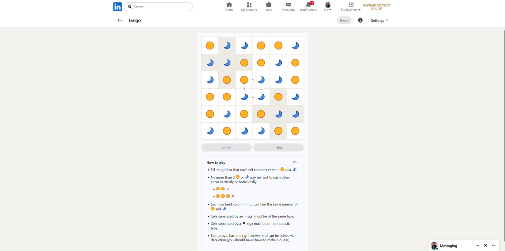A screenshot of the daily LinkedIn Games.