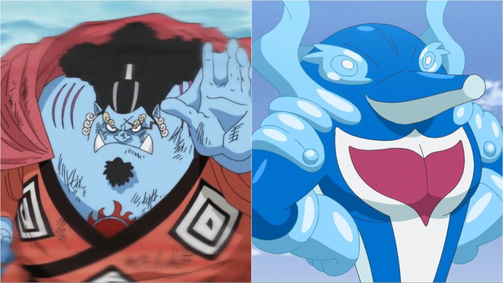 a still from one piece and Pokémon anime series