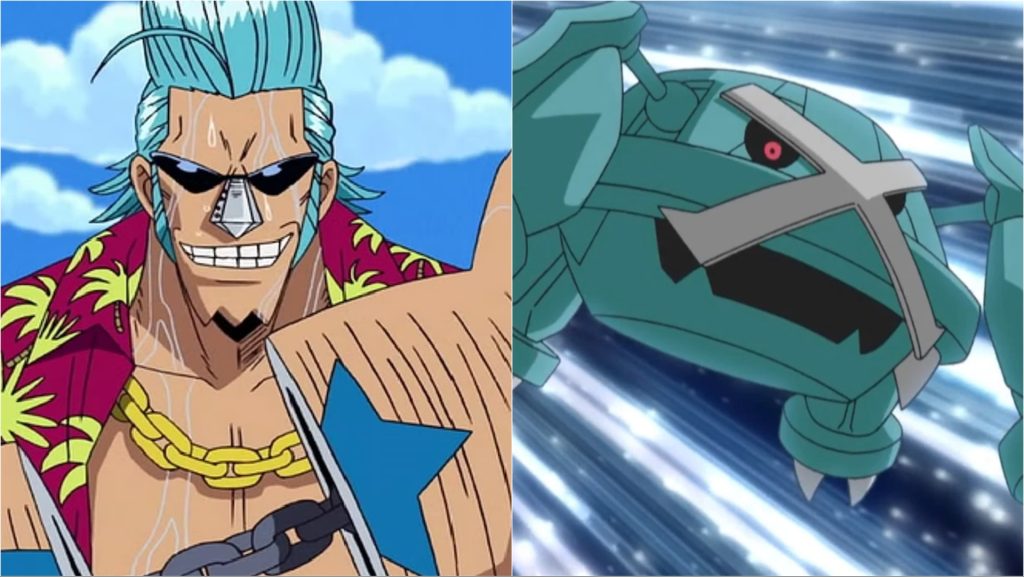a still from one piece and Pokémon anime series