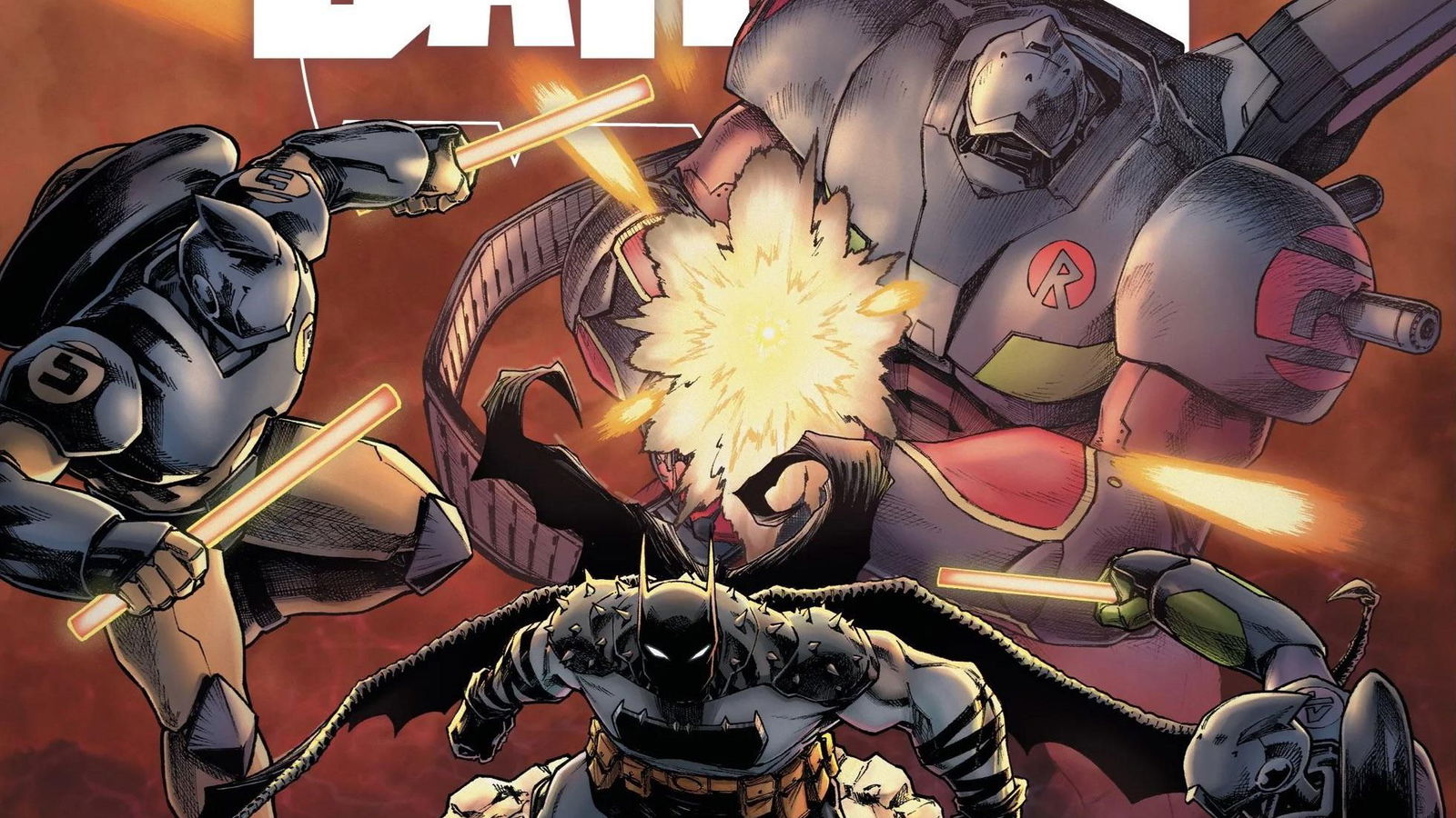 The Robins and Batman on the cover page