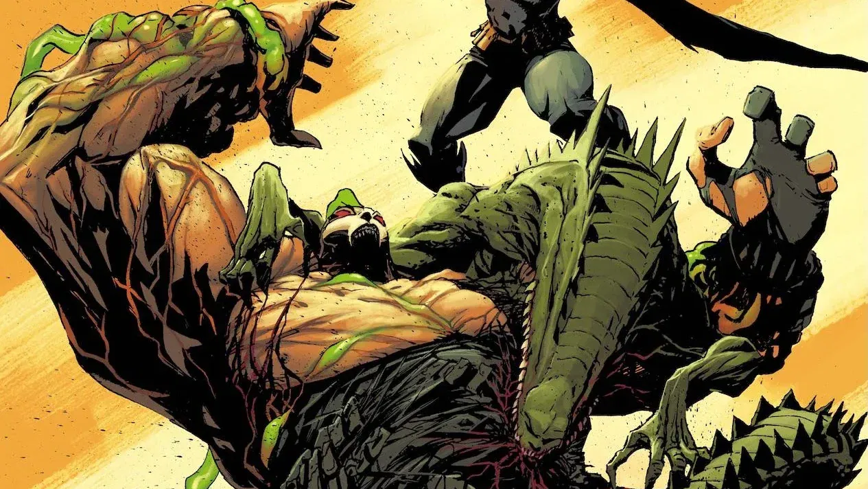 Bane and Killer Croc on the cover 