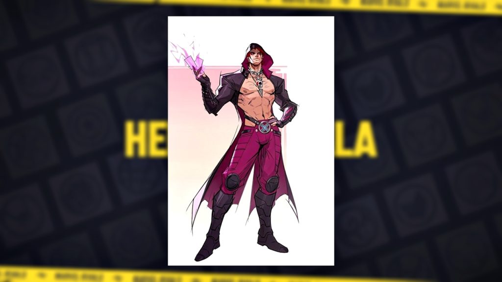 An official artwork showing Gambit in the look of the hero's upcoming Hellfire Gala 2026 skin in Marvel Rivals.