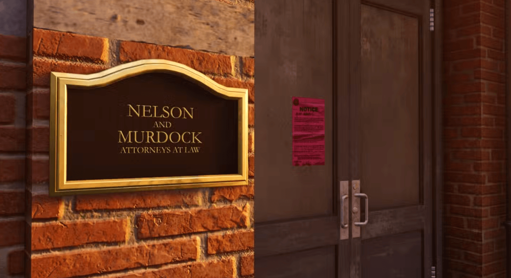 Name plate for Matt and Foggy's law firm 