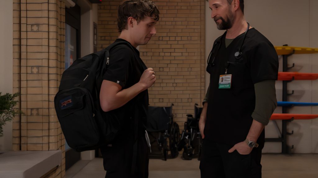 Gerran Howell and Noah Wyle in The Pitt Season 2 