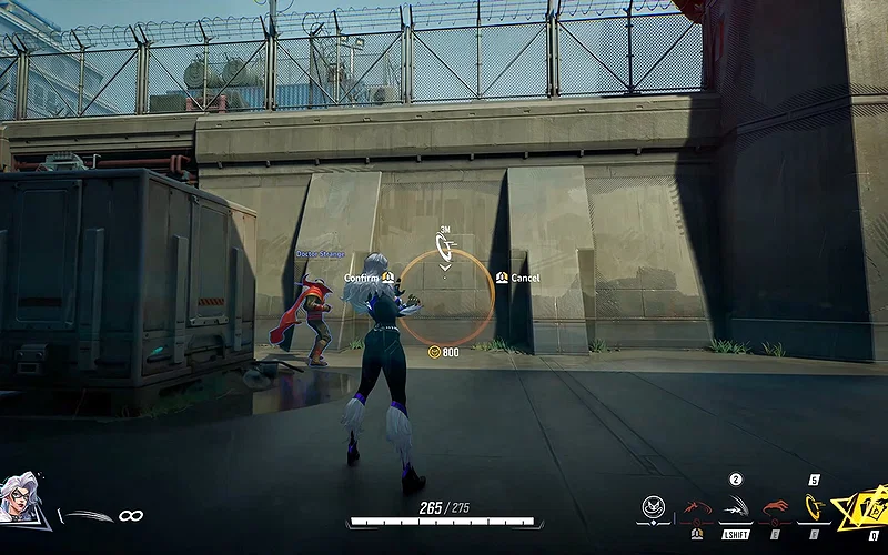 Every Black Cat Ability and Playstyle Explained 4 Marvel Rivals gameplay screenshot showing a Black Cat player using her portal ability to place an entrance on a wall.