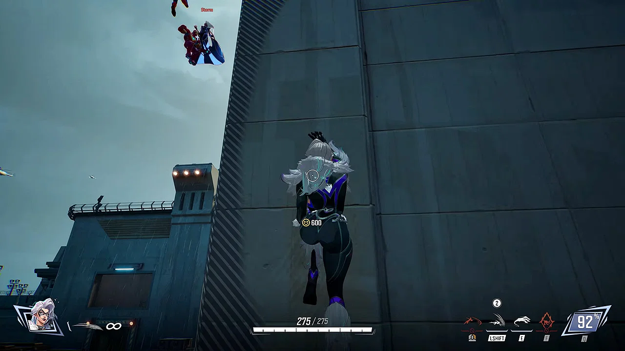 Every Black Cat Ability and Playstyle Explained 14 Marvel Rivals screenshot showcasing Black Cat's wall climbing ability.