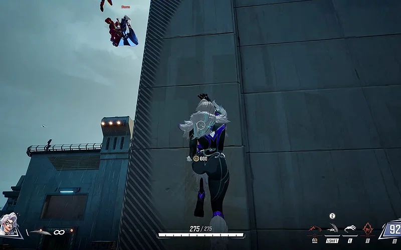 Every Black Cat Ability and Playstyle Explained 2 Marvel Rivals screenshot showcasing Black Cat's wall climbing ability.