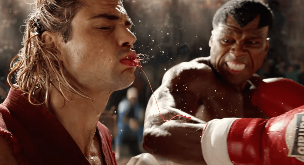 Noach Centineo getting punched by 50 Cents in Street Fighter 