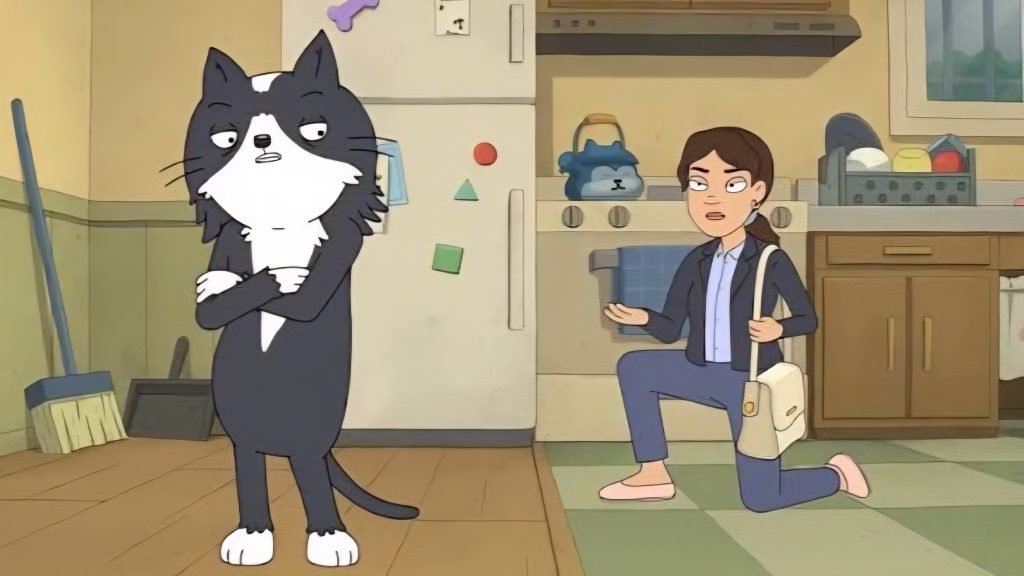 A still from Kevin featuring characters voiced by Jason Schwartzman and Aubrey Plaza