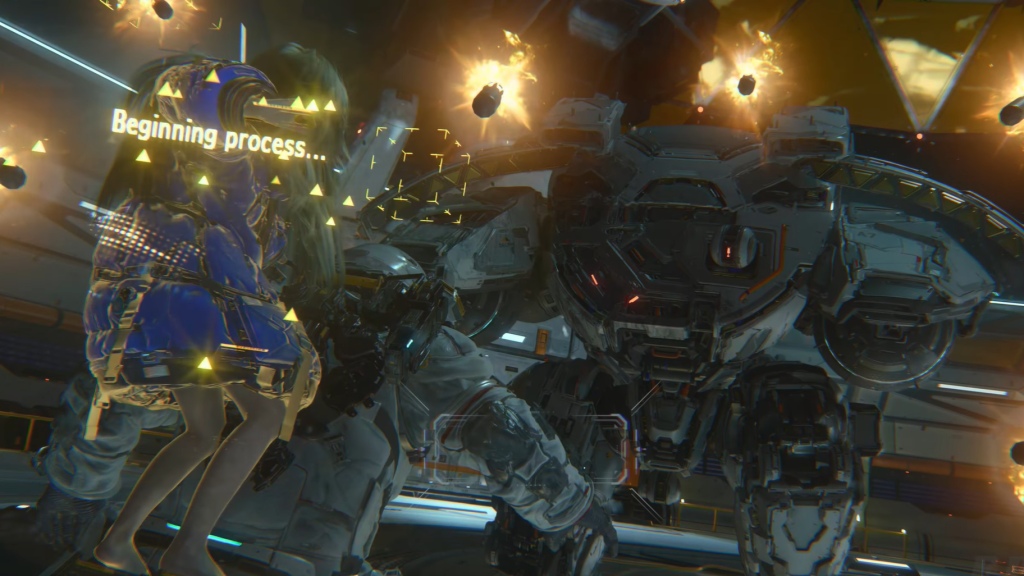 Diana using Overdrive Protocol in Pragmata.