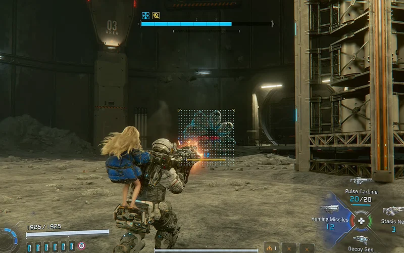 How to Beat LunaDigger in Pragmata? Boss Fight Guide 3 Using the Homing Missiles to damage the LunaDigger in Pragmata.