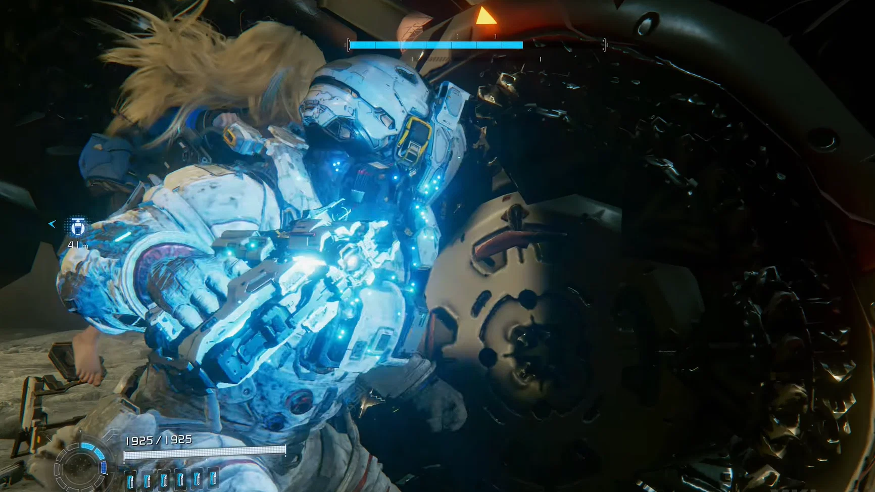 How to Beat LunaDigger in Pragmata? Boss Fight Guide 14 Dealing a Critical Shot to the LunaDigger in Pragmata.