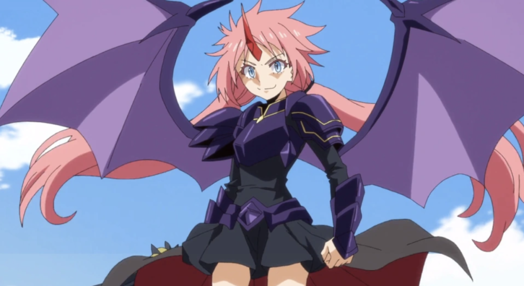 a still shot of milim nava in that time I got reincarnated as a slime light novel
