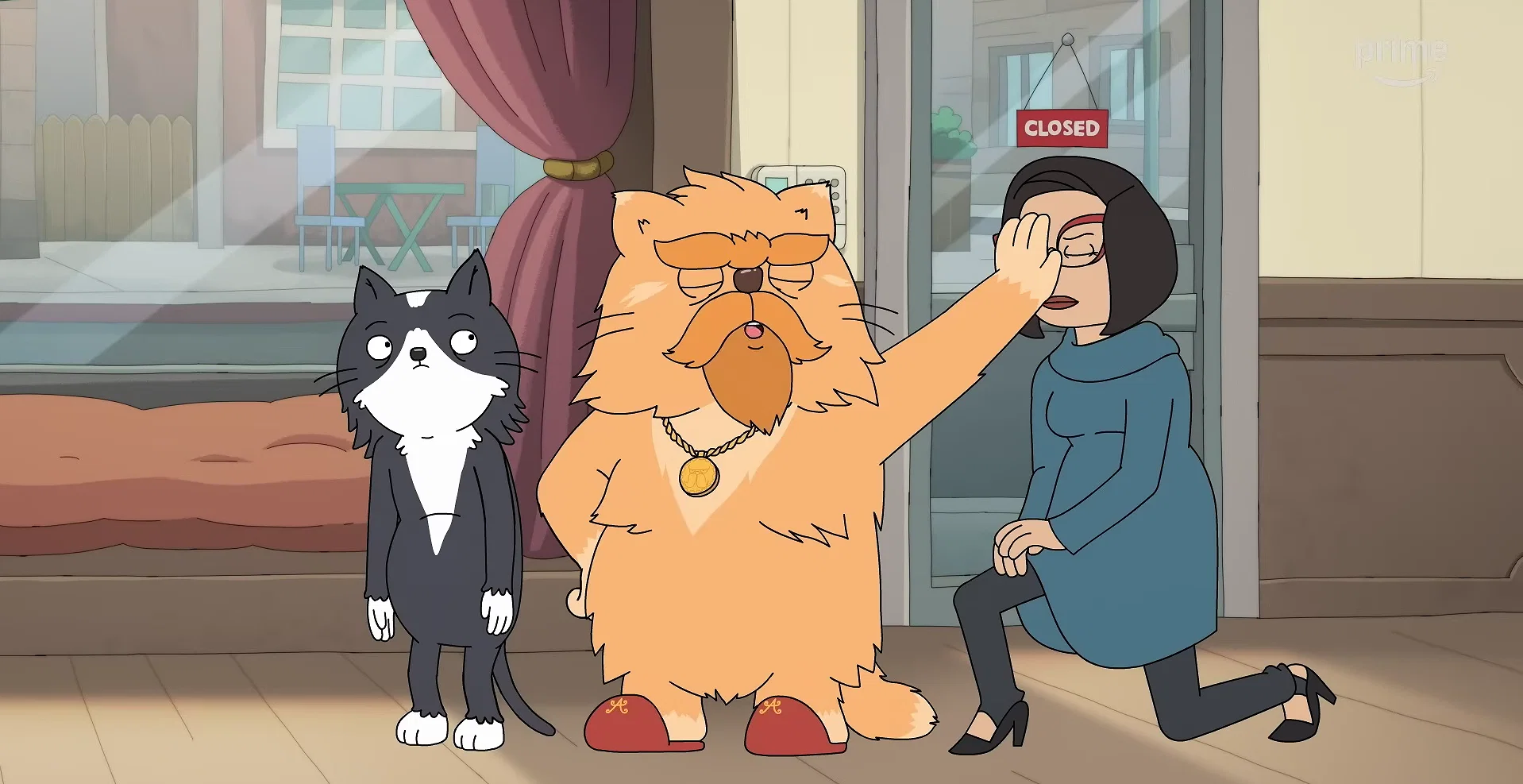 Every Actor in Amazon's Latest Original 14 two cats and a woman in Kevin