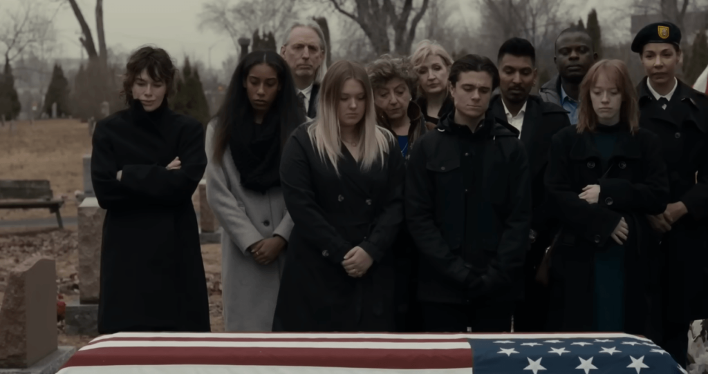 Nance at her son's funeral