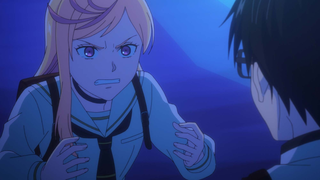 Noren talking to Juzo in Kill Blue Episode 2. 