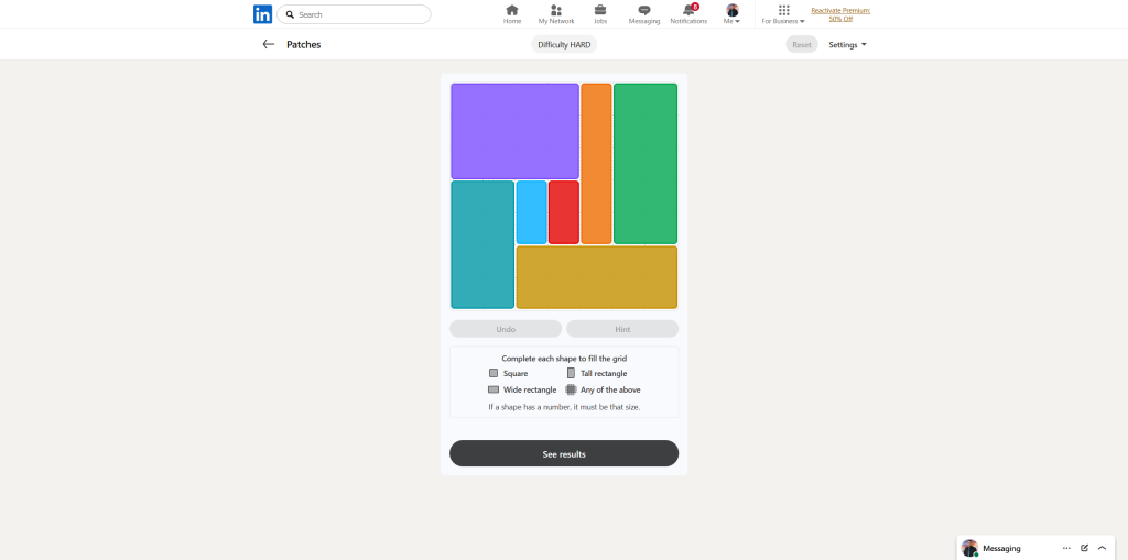 A screenshot of the daily LinkedIn Games puzzles.