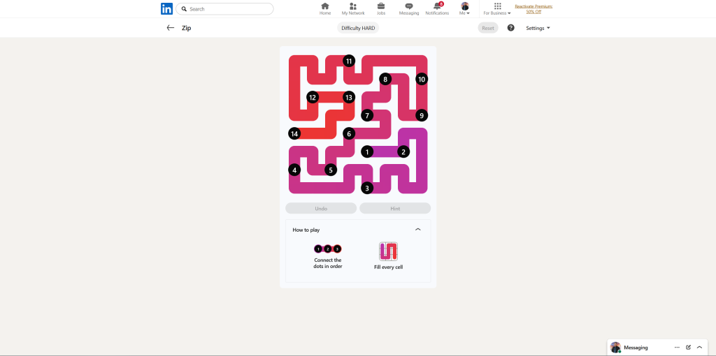 A screenshot of the daily LinkedIn Games puzzles.