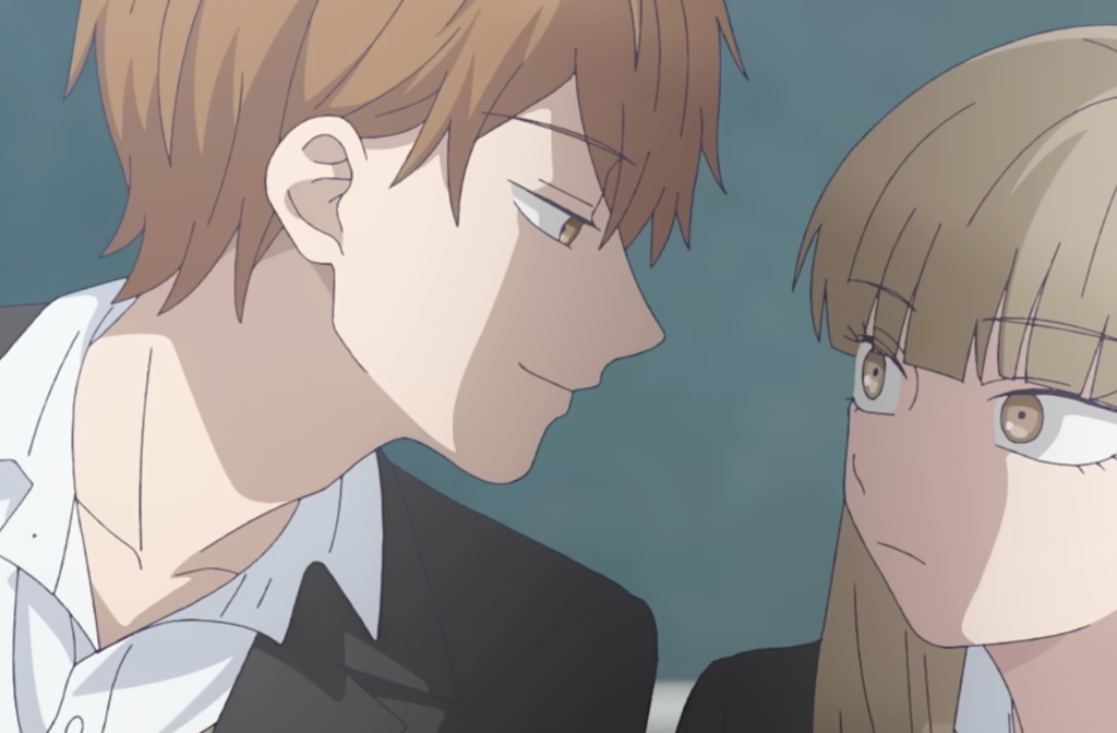 a still of minato getting closer to koyuki from the ramparts of ice official trailer