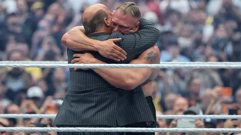 Brock Lesnar with Paul Heyman at WrestleMania 42