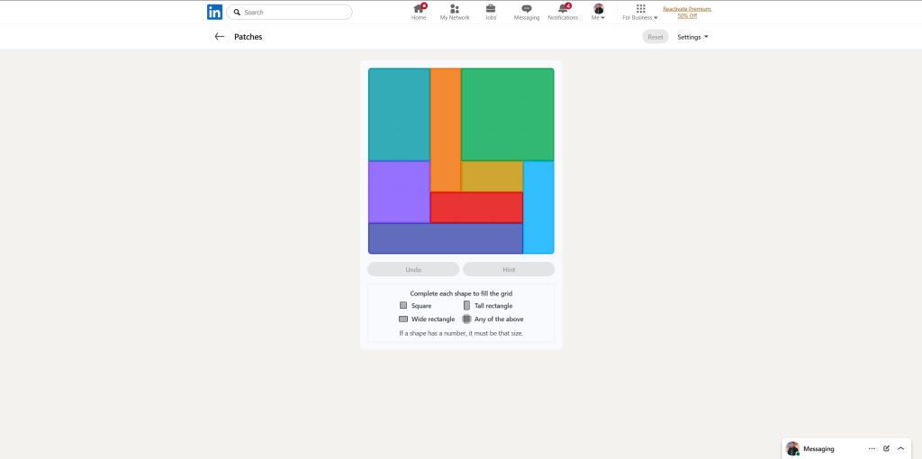A screenshot of the daily LinkedIn Games puzzles.