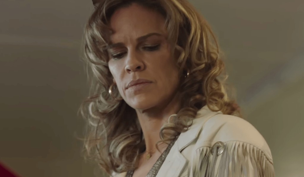 Hilary Swank with blonde curls