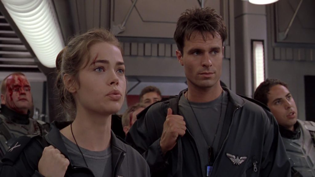 Patrick Muldoon and Denise Richards at the station