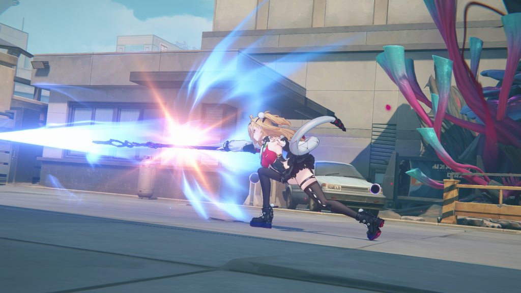 An in-game screenshot of Cissia in Zenless Zone Zero.