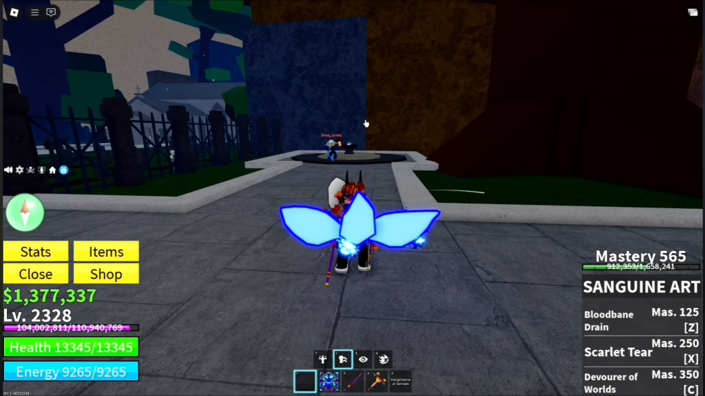 Using the Hallow of Essence to summon the Soul Reaper in Blox Fruits.