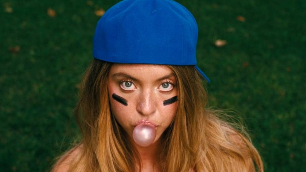 Sydney Sweeney wearing a cap 
