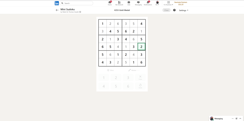A screenshot of the daily LinkedIn Games puzzles.