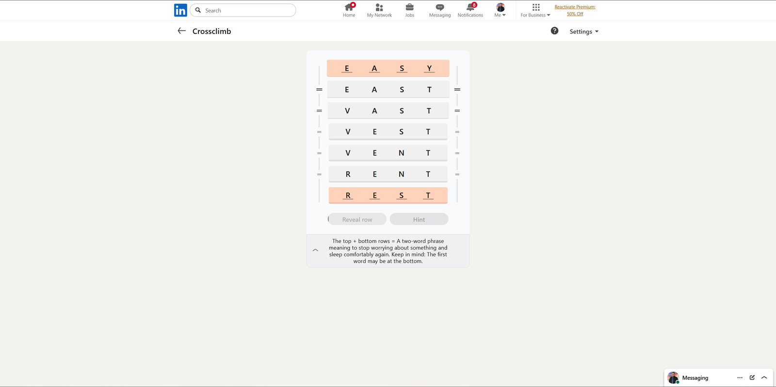 A screenshot of the daily LinkedIn Games puzzles.