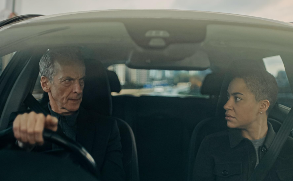 Peter Capaldi and Cush Jumbo in a still from Criminal Record 