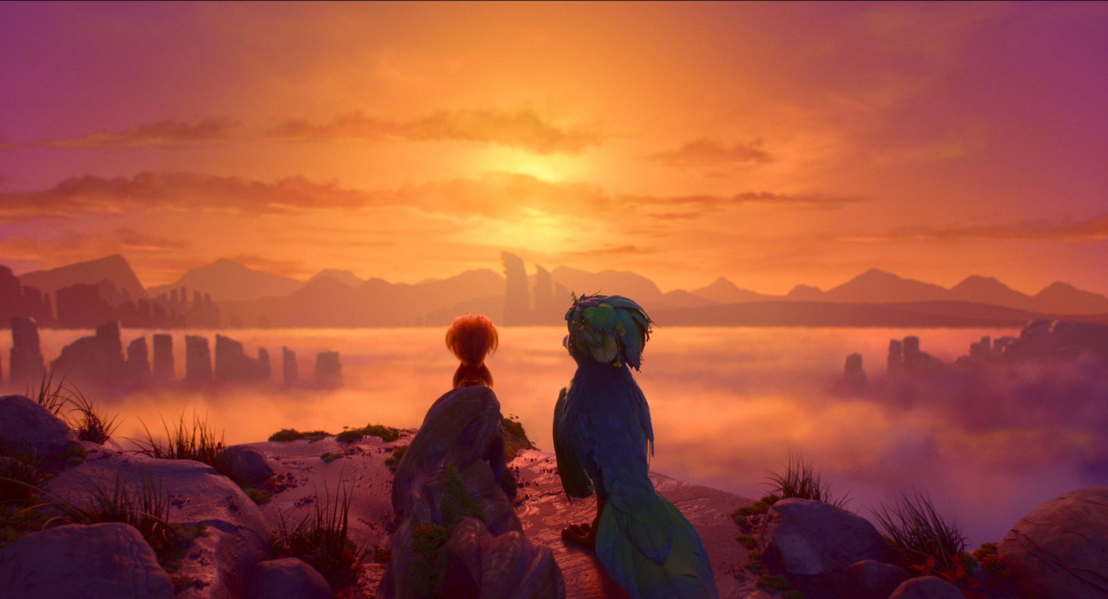 (L-R) Ivy and Ollie watching the sunset in Swapped