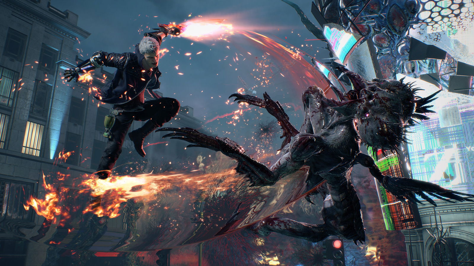 Devil May Cry 5 screenshot featuring Nero.