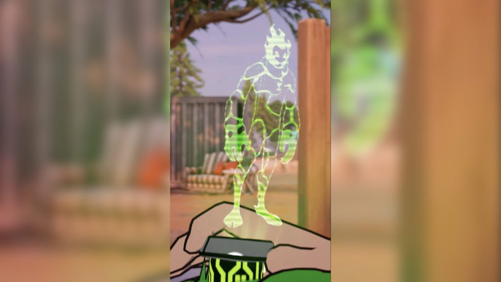 Screengrab from the Fortnite X Ben 10 Official Teaser showing Heatblast
