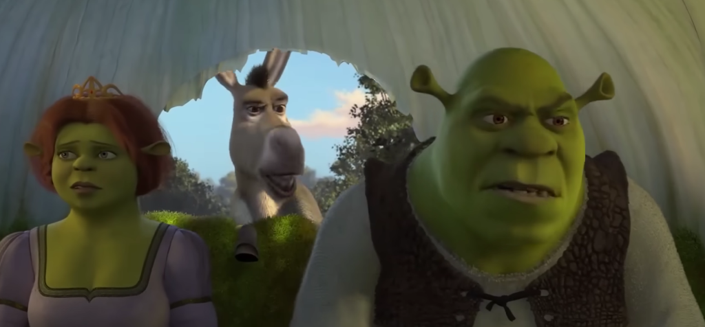 Fiona and Shrek get annoyed with Donkey in Shrek 2
