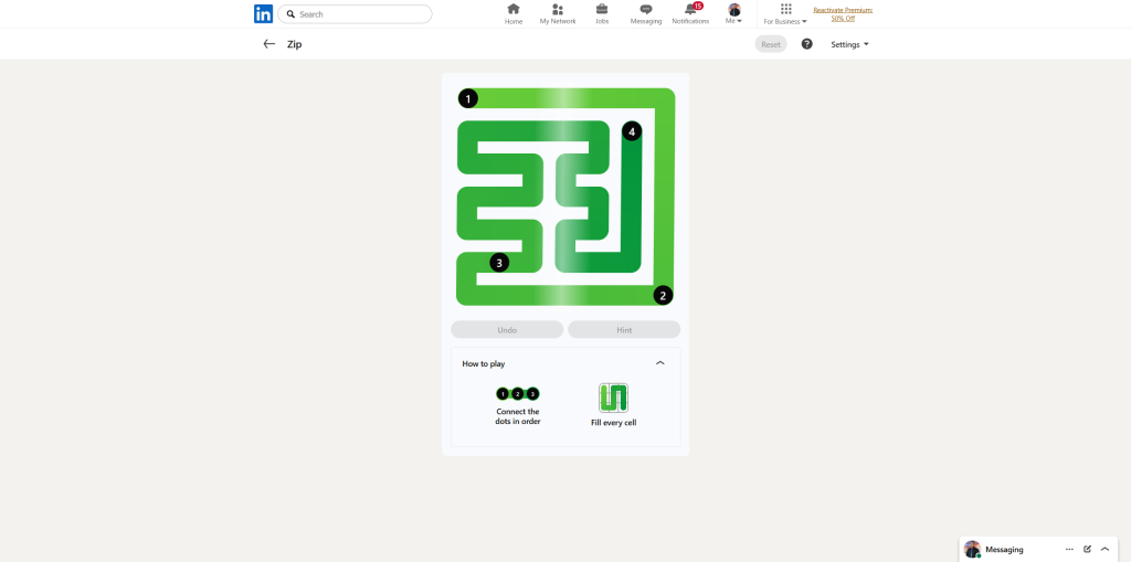A screenshot of the daily LinkedIn Games puzzles.