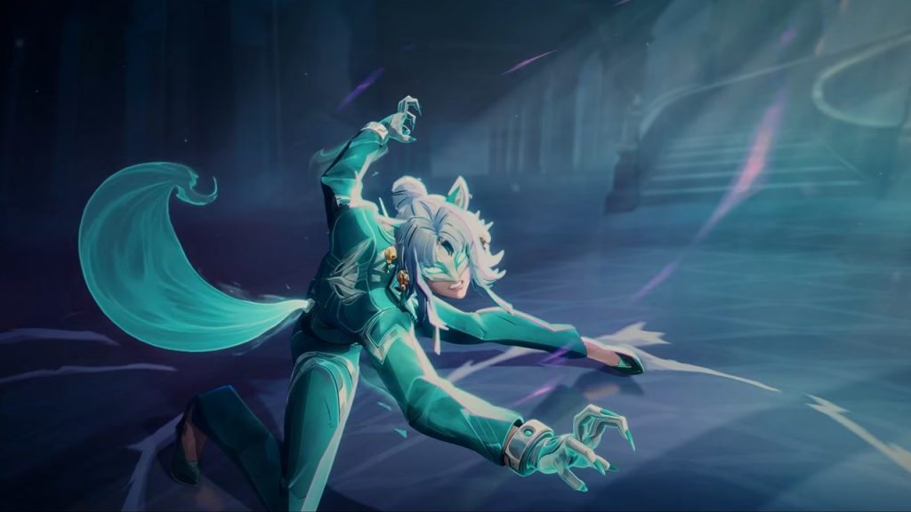 Marvel Rivals trailer shot of hero White Fox in combat stance.