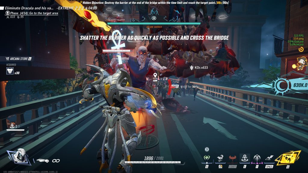 Marvel Rivals gameplay screenshot showing the first hidden challenge in Phase 4 of the Blood Hunt mode.