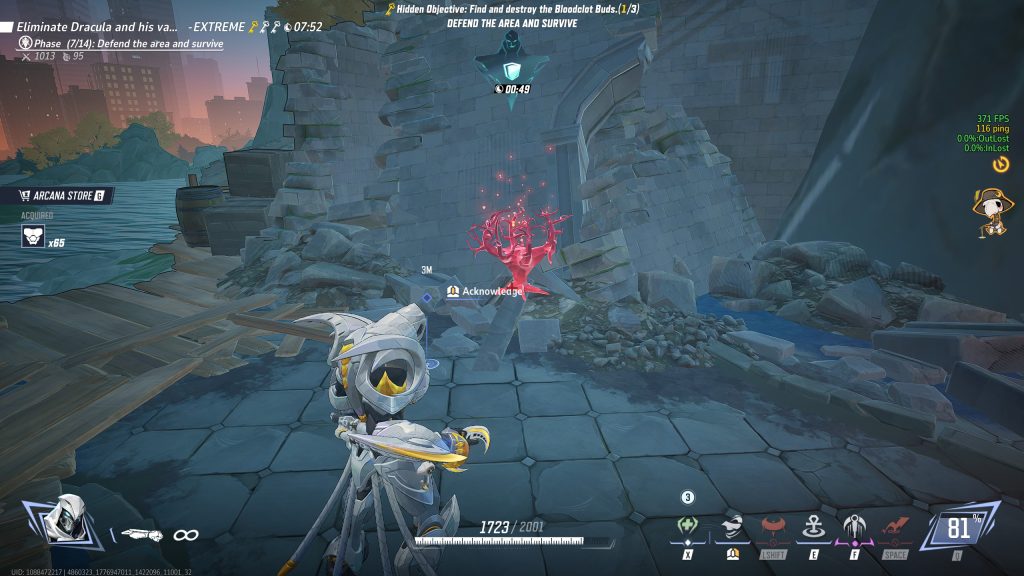 Marvel Rivals gameplay screenshot showing the second hidden challenge in Phase 7 of the Blood Hunt mode.
